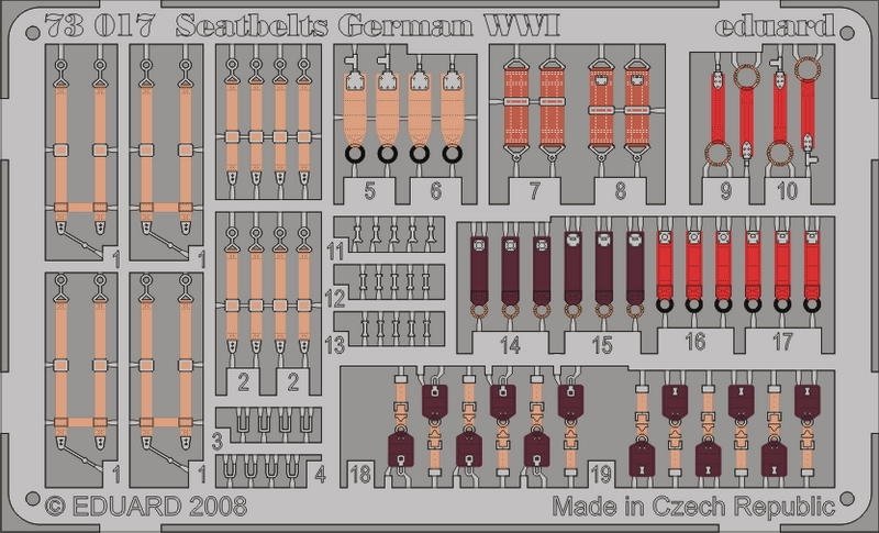 Eduard 73017 Ceintures de sécurité allemandes Première Guerre mondiale 1/72