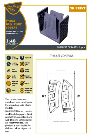 Clear Prop! CPA48057 F-86A gun port (open) for CP kits 1/48 – imagen 2