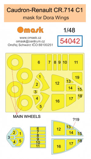 Omask 54042 Caudron-Renault CR.714 mask C1 (for Dora Wings) 1/48 – imagen 2