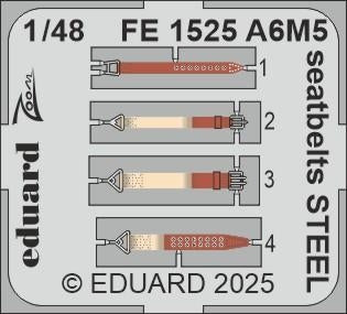 Eduard FE1525 A6M5 seatbelts STEEL EDUARD 1/48