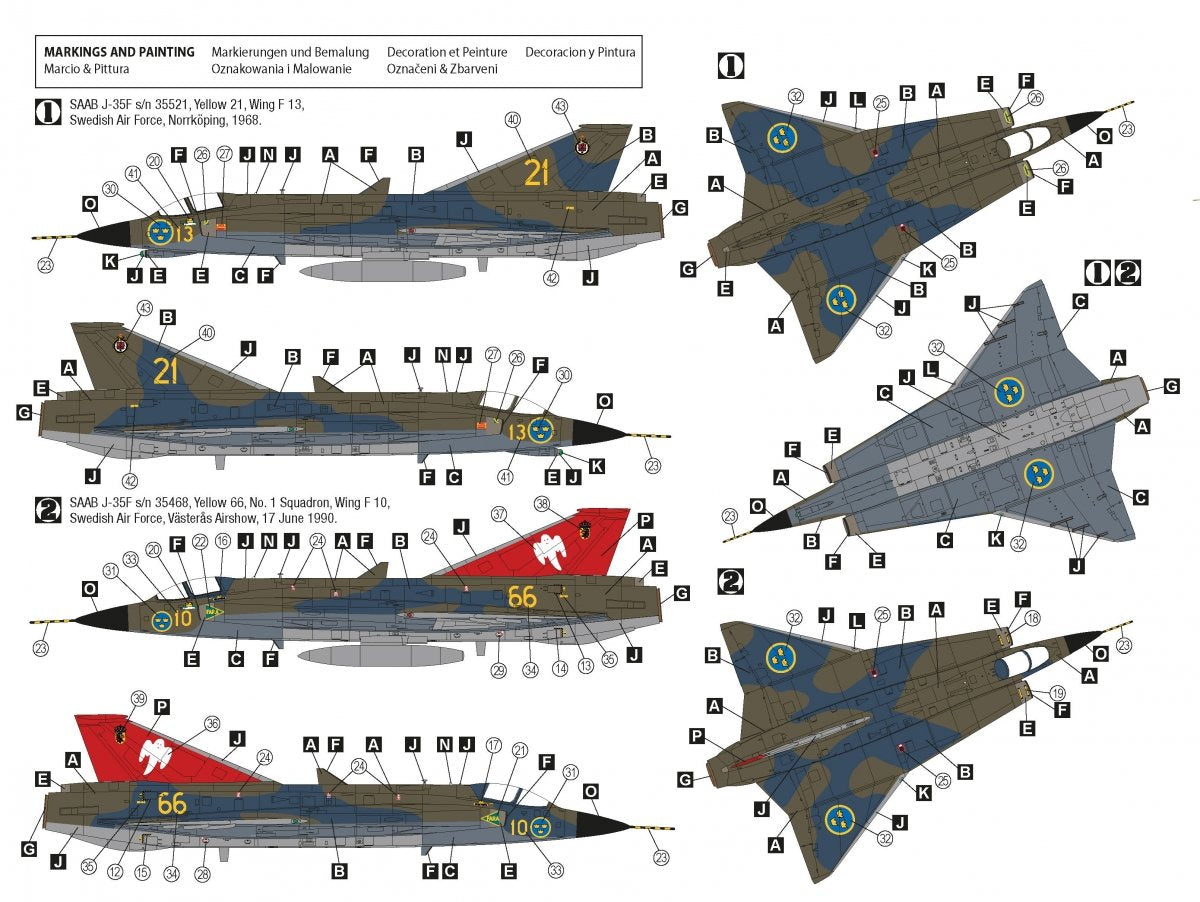 Hobby 2000 72055 Saab J-35F Draken ( HASEGAWA + CARTOGRAF + MASKI ) 1/72 – immagine 2