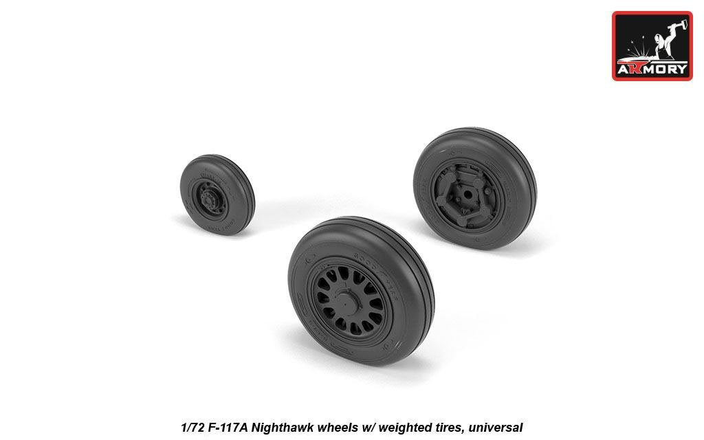 Armory Models AW72325 F-117A Nighthawk wheels w/ weighted tires 1/72 – immagine 3