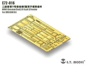 E.T. Model E72-016 WWII German StuG.III Ausf.G Fenders For DRAGON Kit 1/72 – immagine 3