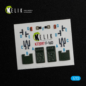 KELIK K72097 F-16D interior 3D decals for Revell kit 1/72 – zdjęcie 2