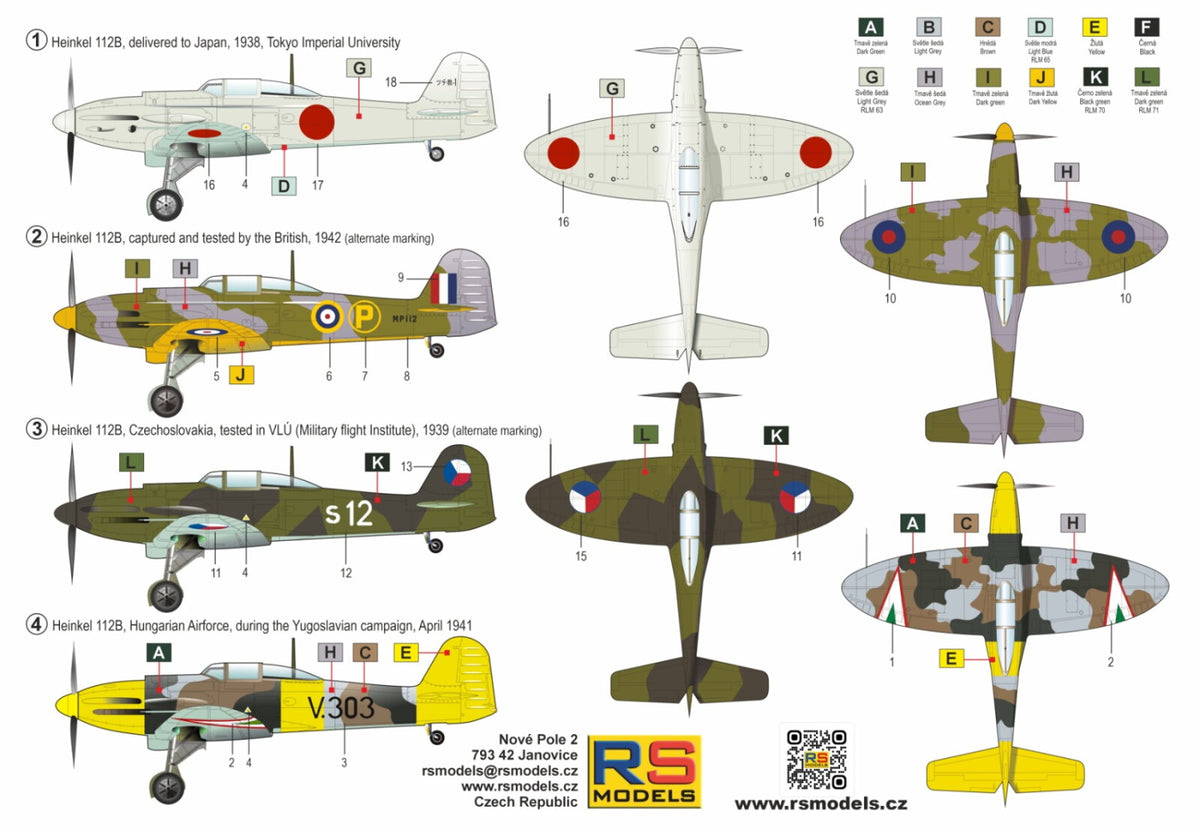 RS Models 92316 Heinkel He-112B WWII German Fighter 1/72 – immagine 2