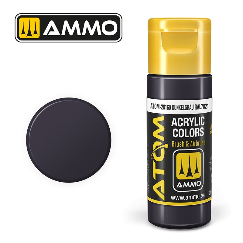 AMMO of Mig Jimenez 20160 ATOM COLOR Dunkelgrau RAL7021 20ml