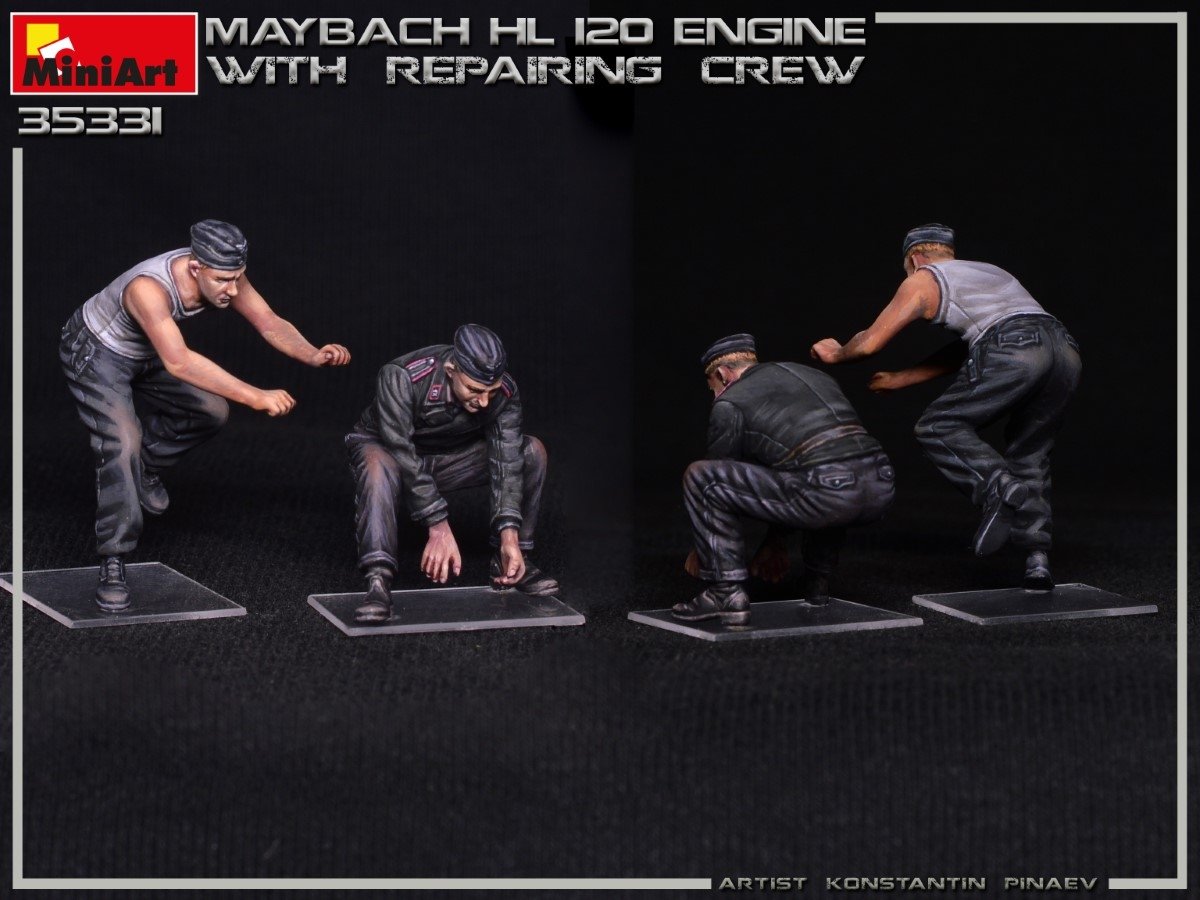 Miniart 35331 Moteur Maybach HL 120 pour chars Panzer III/IV avec équipe de réparation 1/35 – image 10