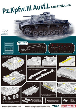 Dragon 7645 Pz.Kpfw.III Ausf.L Late Production w/Neo Track 1/72 – imagen 2
