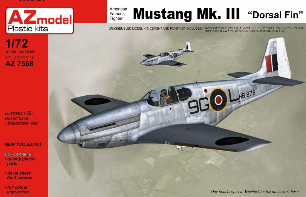 AZmodel AZ7568 Mustang Mk.III Dorsal fin 1/72