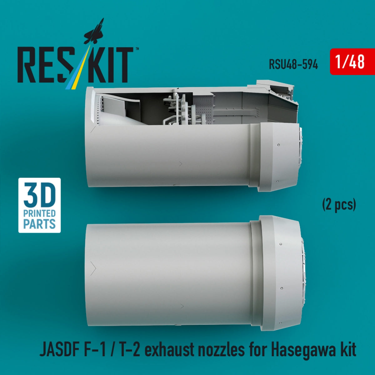 RESKIT RSU48-0594 JASDF F-1 / T-2 exhaust nozzles for Hasegawa kit (3D Printed) 1/48