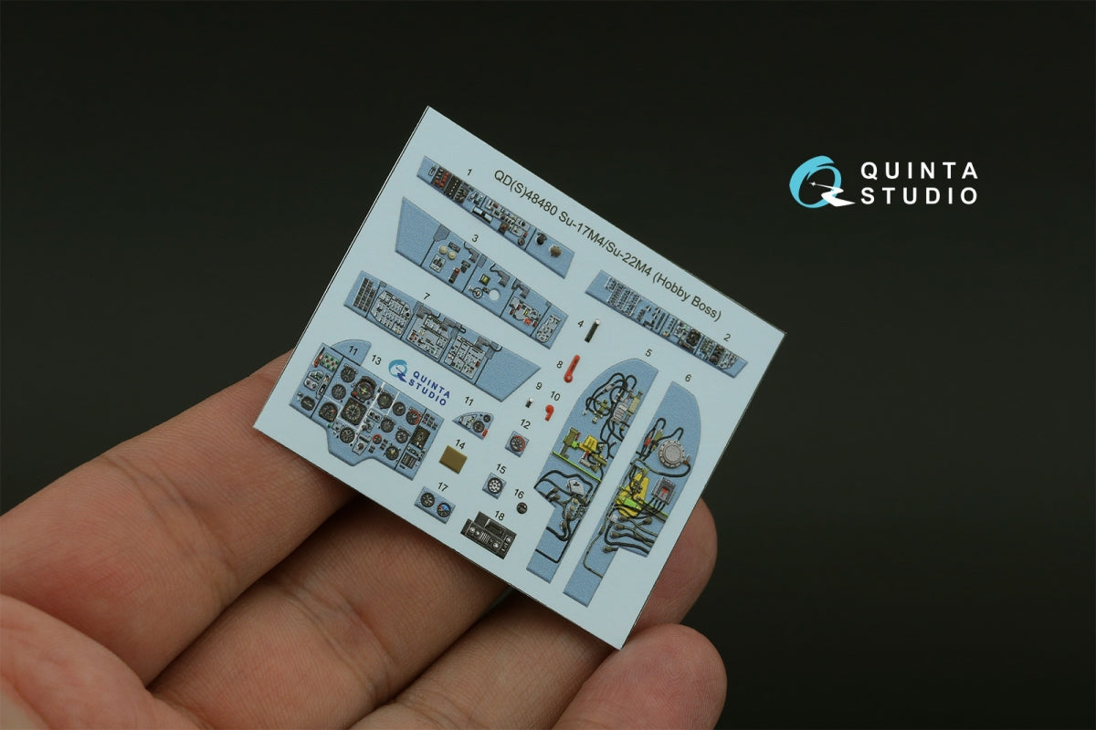 Quinta Studio QDS-48480 Su-17M4/Su-22M4 3D-Printed &amp;amp; coloured Interior on decal paper (Hobby Boss) (Small version) 1/48 – Bild 3
