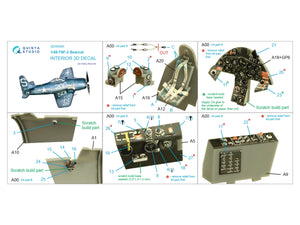 Quinta Studio QD48384 F8F-2 Bearcat 3D-Printed &amp;amp; coloured Interior on decal paper (Hobby Boss) 1/48 – imagen 2