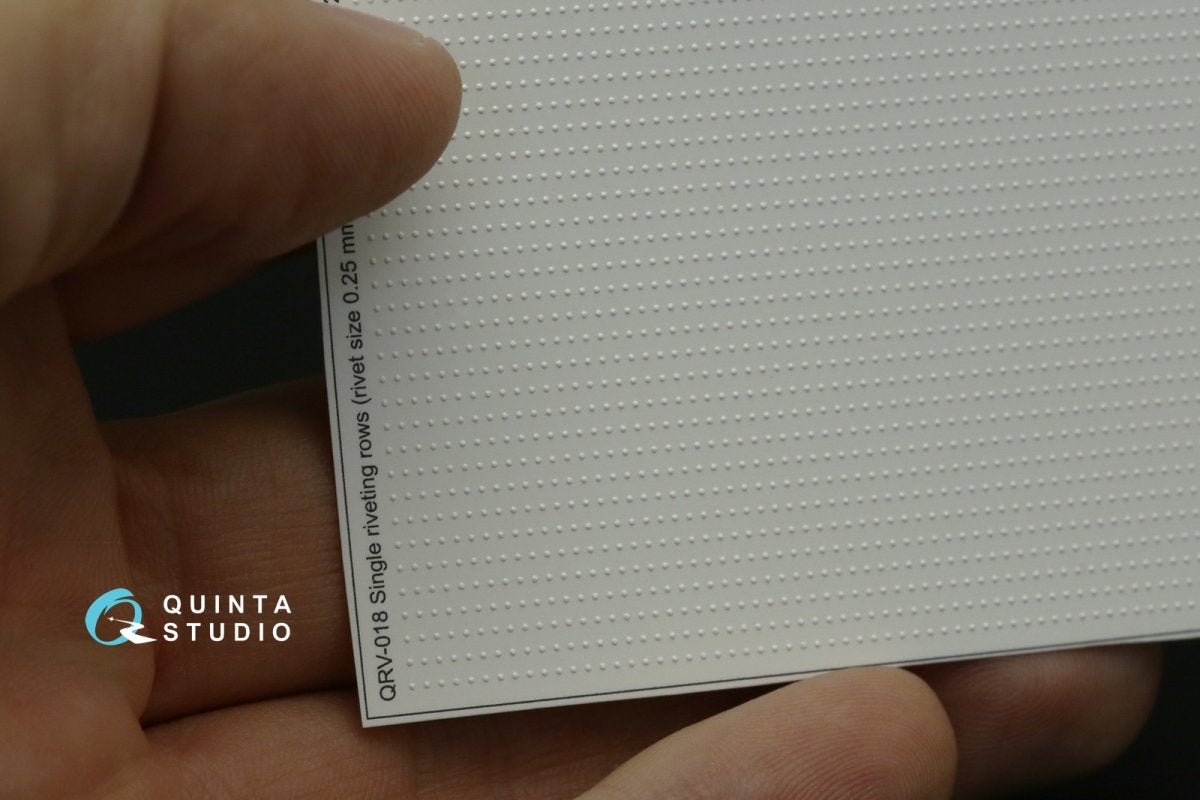 Quinta Studio QRV-018 Single riveting rows (rivet size 0.25 mm, gap 1.0 mm, suits 1/24 scale), White color, total length 5,8 m/19 ft – immagine 6