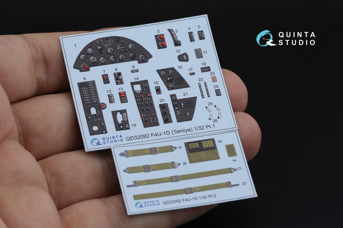 Quinta Studio QD32092 F4U-1D 3D-Printed &amp;amp; coloured Interior on decal paper (Tamiya) 1/32 – Bild 3