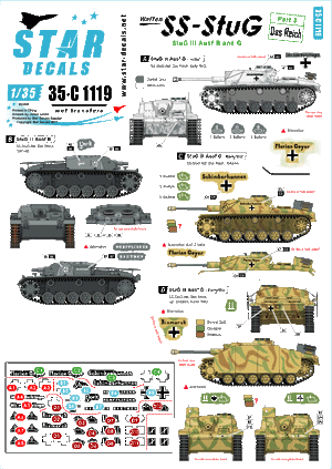 Star Decals 35-C1119 SS - StuG #3. Das Reich 1/35