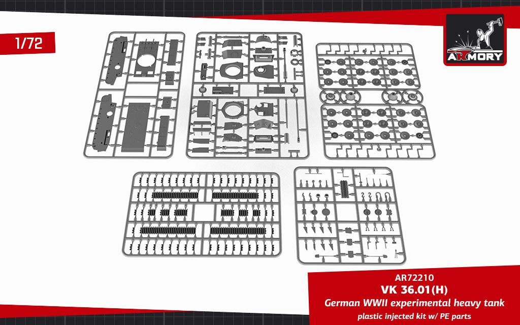 Armory Models 72210 VK 36.01(H) German WWII Experimental Heavy Tank 1/72 – zdjęcie 2