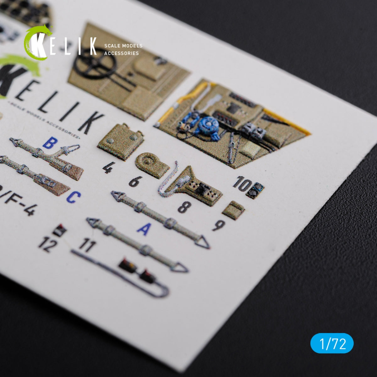 KELIK K72122 BF109-F2/F4 reconnaissance interior 3D decals for Fine Molds kit 1/72 – imagen 7