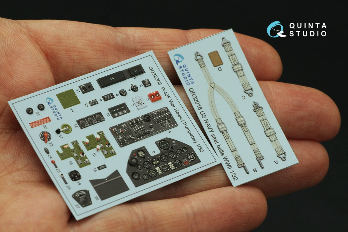Quinta Studio QD32208 P-40F WarHawk 3D-Printed coloured Interior on decal paper (Trumpeter) 1/32 – imagen 3