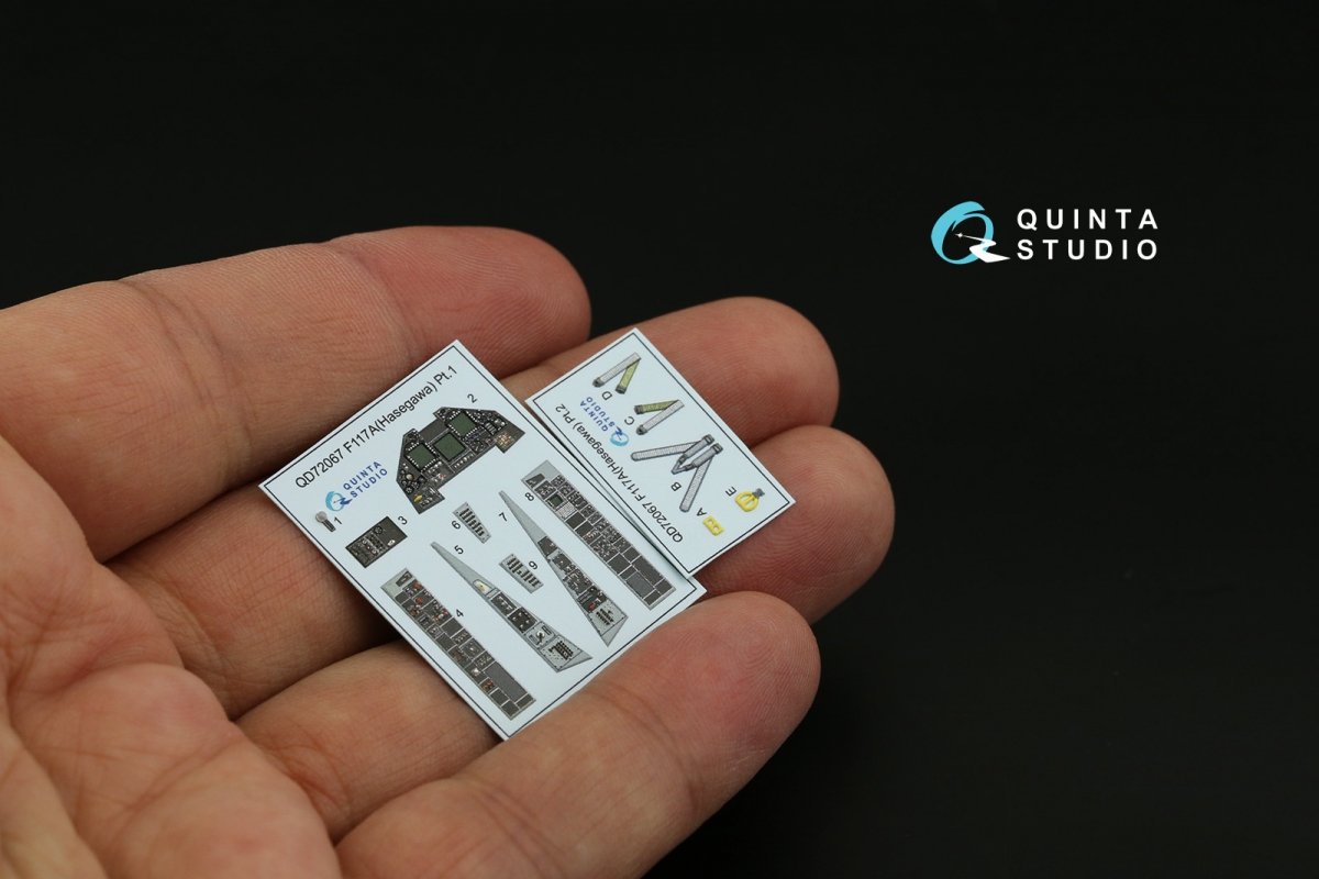 Quinta Studio QD72067 F-117A 3D-Printed &amp;amp; coloured Interior on decal paper (Hasegawa) 1/72 – Bild 2