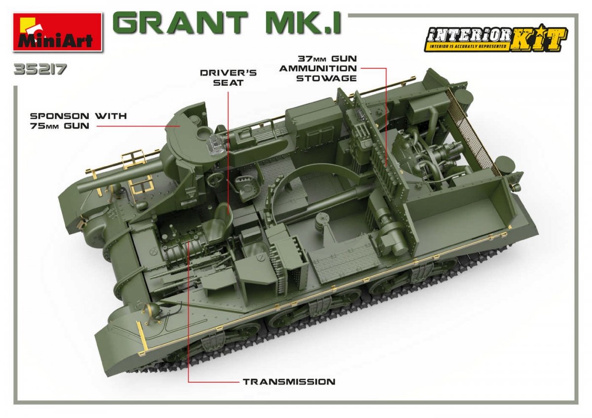 MiniArt 35217 Grant Mk.I w/interior 1/35 – immagine 6