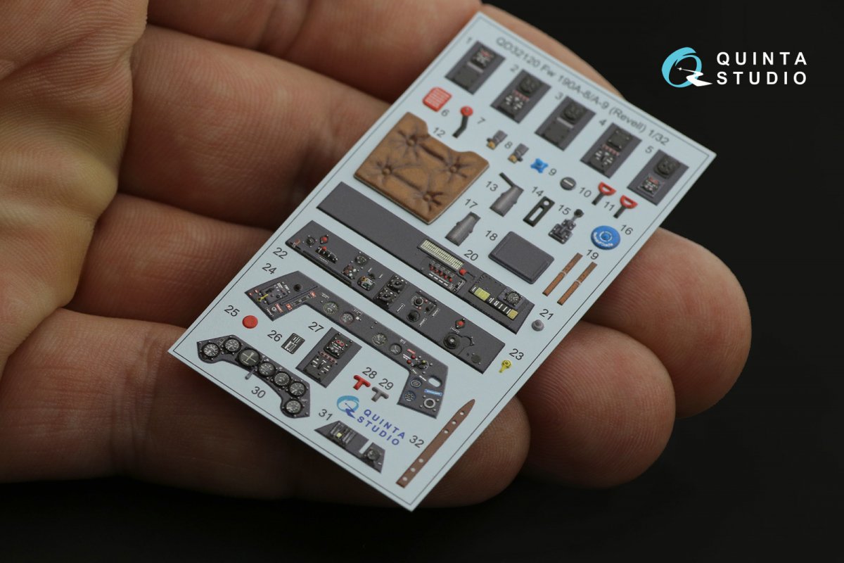 Quinta Studio QD32120 Fw 190 A-8/A-9 3D-Printed &amp;amp; coloured Interior on decal paper ( Revell ) 1/32 – imagen 8