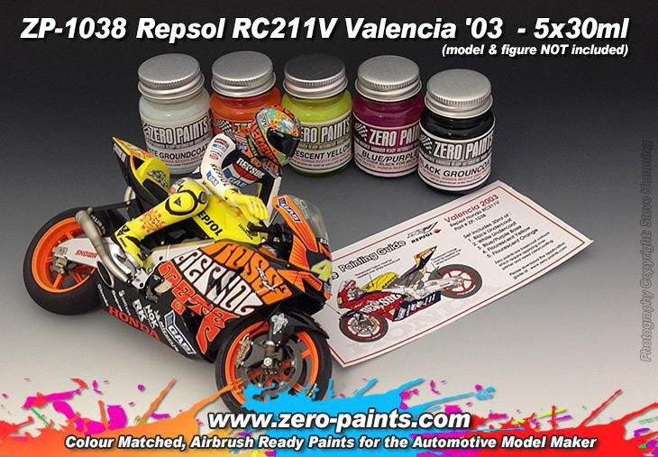Zero Paints ZP-1038 Repsol RC211V Valencia &amp;#39;03 Paint Set 5x30ml