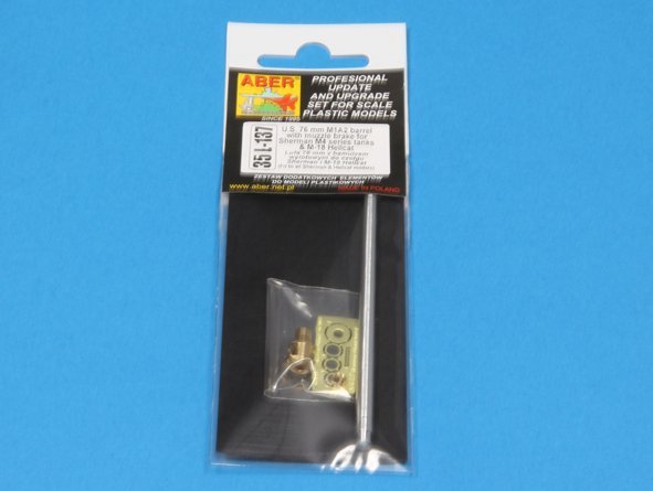 Aber 35L-137 U.S 76 mm M1A2 barrel with muzzle brake for Sherman M4 &amp;amp; M-18 Hellcat 1/35 – imagen 13