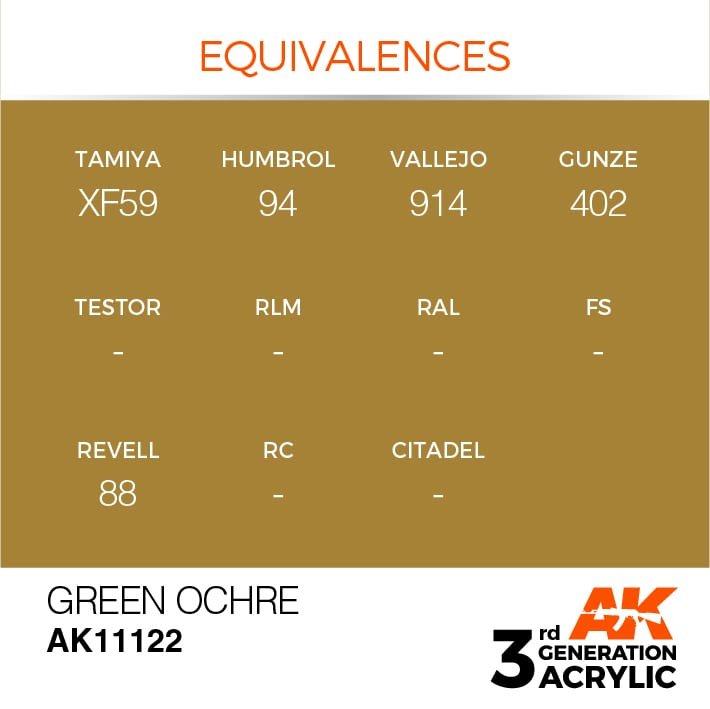 AK Interactive AK11122 GREEN OCHRE – STANDARD 17ml – zdjęcie 3