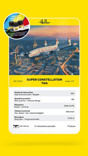 Heller 58391 Super Constellation TWA - Starter Kit 1/72 – zdjęcie 7