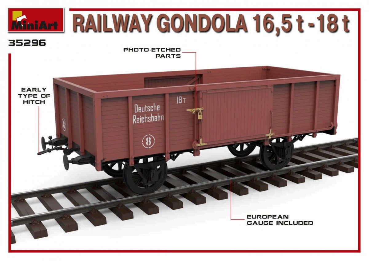 MiniArt 35296 RAILWAY GONDOLA 16,5-18t 1/35 – imagen 6