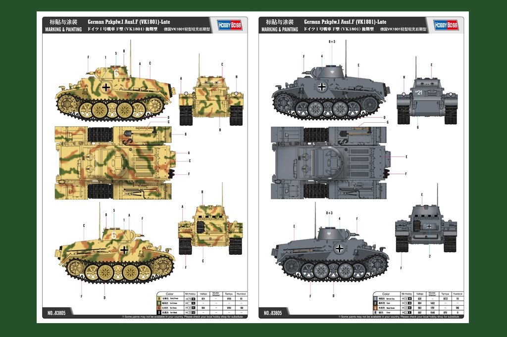 Hobby Boss 83805 German Pzkpfw.I Ausf.F (VK18.01) Late 1/35 – imagen 3