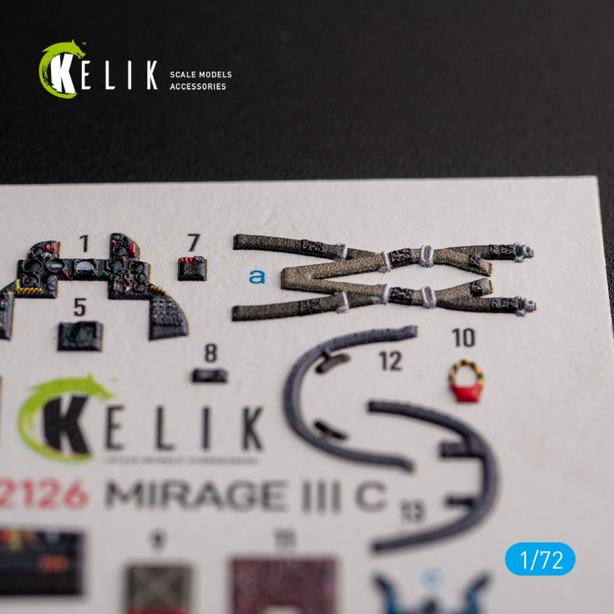 KELIK K72126 MIRAGE III C - interior 3D decals for Modelsvit kit 1/72 – zdjęcie 2