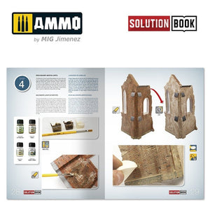 AMMO of Mig Jimenez 6510 How to Paint Brick Buildings. Colors &amp;amp; Weathering System Solution Book (Multilingual) – image 4