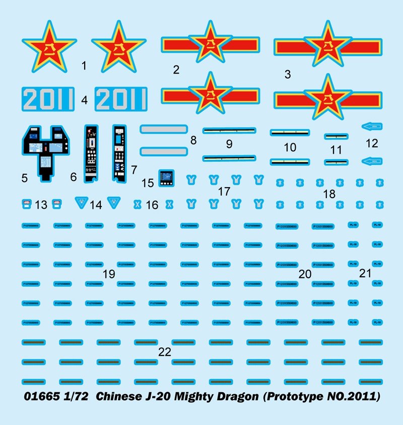Trumpeter 01665 Chinese J-20 Mighty Dragon 1/72 – zdjęcie 10