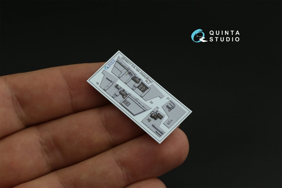 Quinta Studio QD48277 F/A-18А 3D-Printed &amp;amp; coloured Interior on decal paper (HobbyBoss) 1/48 – imagen 6