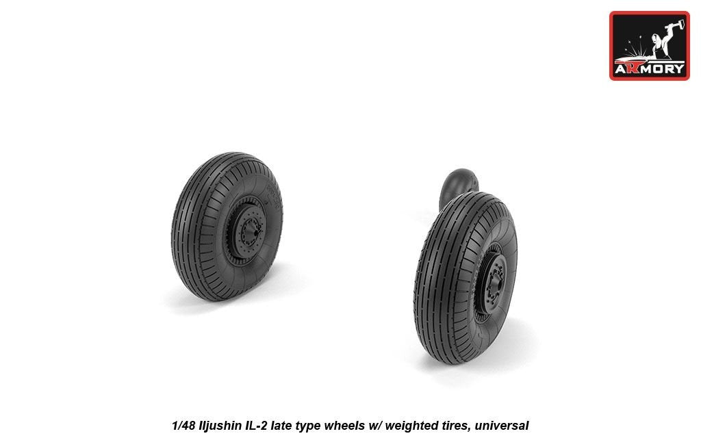 Armory Models AW48035 Iljushin IL-2 Bark late type wheels w/ weighted tires 1/48 – imagen 2