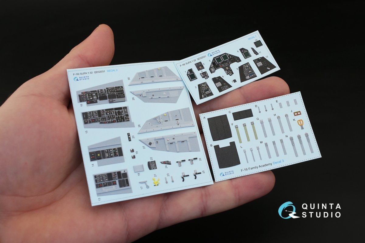 Quinta Studio QD32031 F-16I 3D-Printed &amp;amp; coloured Interior on decal paper (for Academy kit) 1/32 – Bild 2