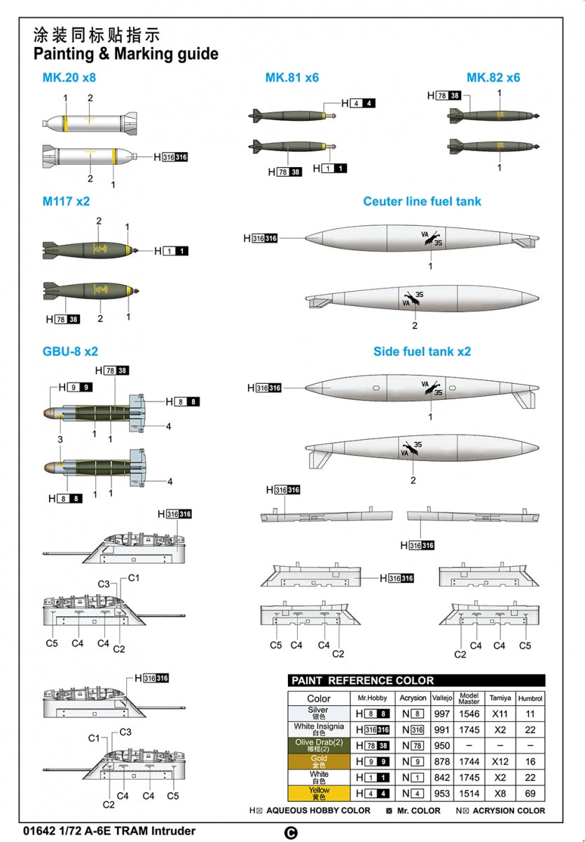 Trumpeter 01642 A-6E TRAM Intruder 1/72 – zdjęcie 3