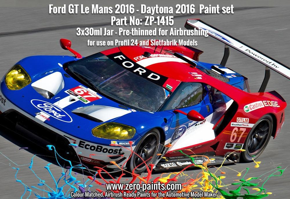 Zero Paints ZP-1415 Ford GT Le Mans 2016 - Daytona 2016 Paint Set 3x30ml – Bild 2