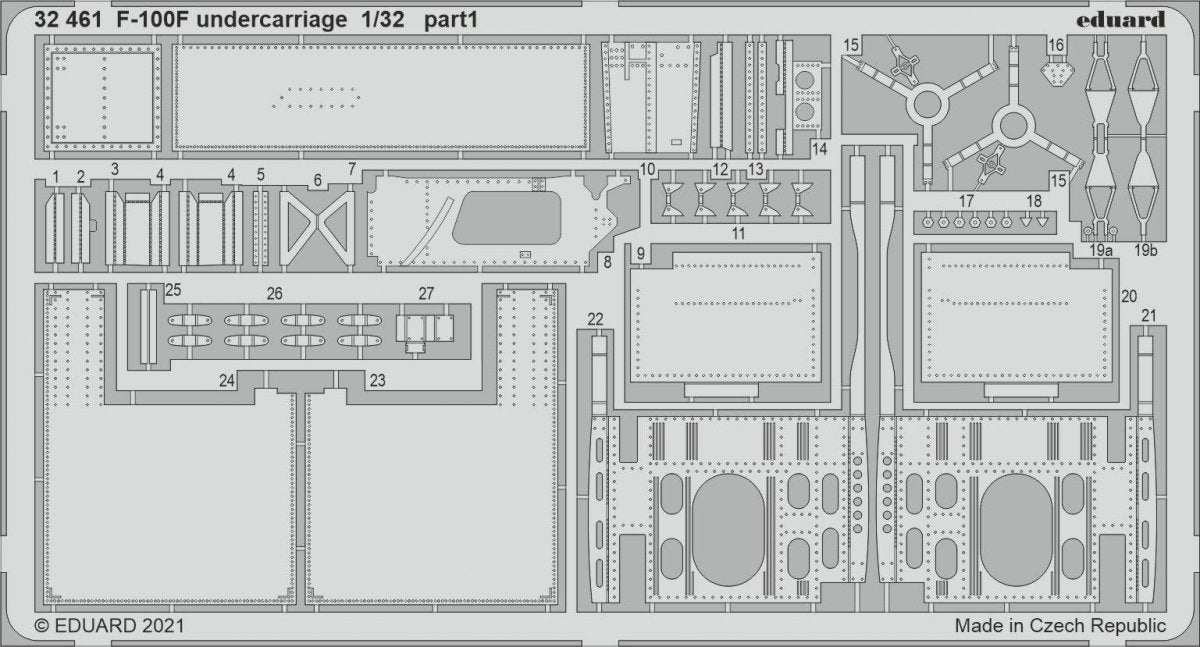 Eduard 32461 F-100F F-100F undercarriage for Trumpeter 1/32