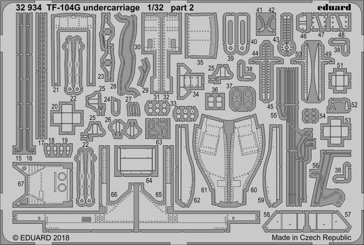 Eduard 32934 TF-104G undercarriage ITALERI 1/32 – Bild 2