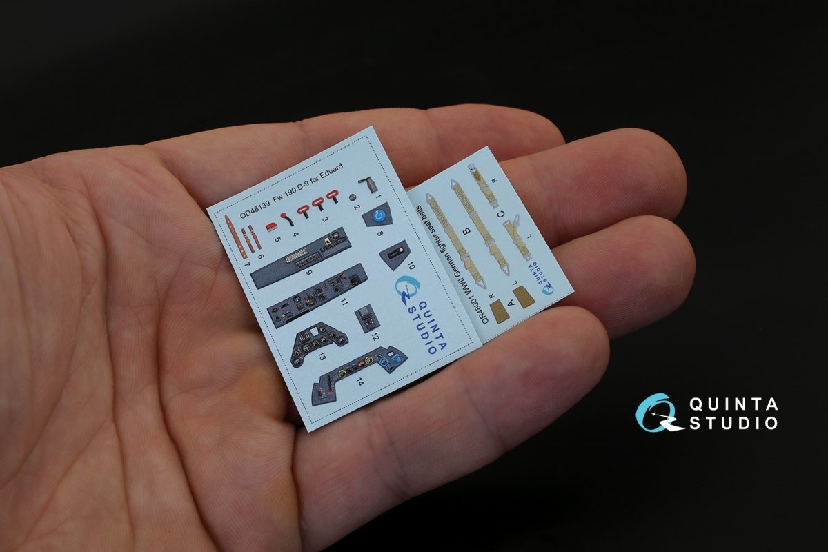 Quinta Studio QD48139 FW 190D-9 3D-Printed &amp;amp; coloured Interior on decal paper (for Eduard kit) 1/48 – imagen 3