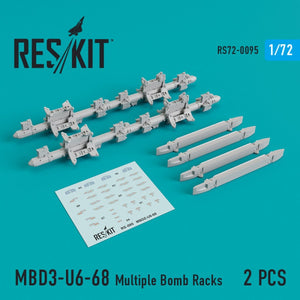 RESKIT RS72-0095 MBD3-U6-68 MULTIPLE BOMB RACKS (2 PCS) 1/72 – zdjęcie 2