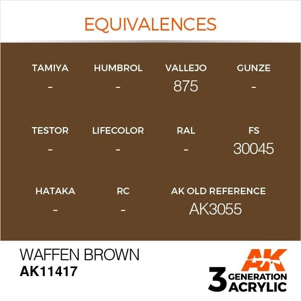 AK Interactive AK11417 Waffen Brown 17ml – immagine 3