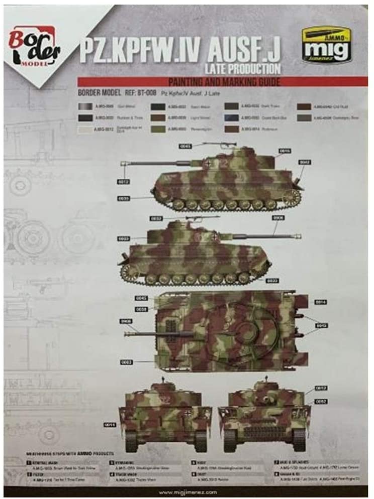 Masques de production tardive pour maquette Border Model BD0036 Pz.Kpfw.IV Ausf.J BT-008 au 1/35