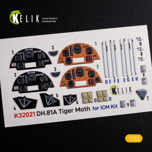 KELIK K32021 DH.81A Tiger Moth - Interior 3D Decal for ICM kit 1/32 – immagine 3