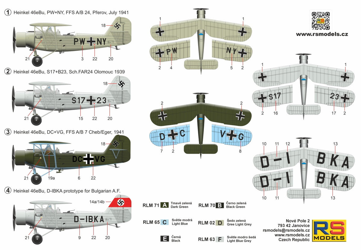 RS Models 94034 Heinkel He-46eBu German WWII Reconnaissance Aircraft 1/72 – immagine 2