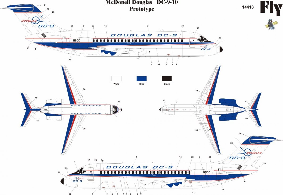 Fly 14418 DC 9-10 Prototype 1/144