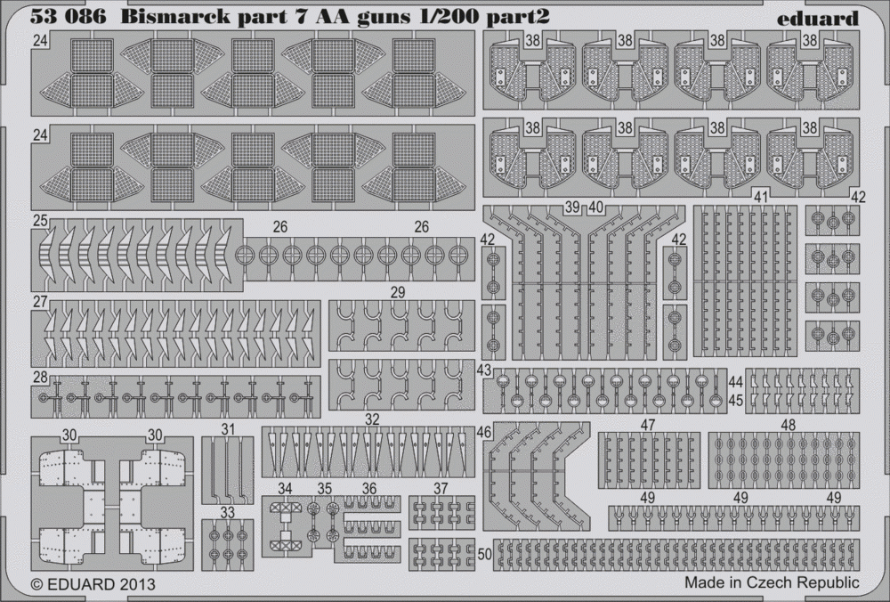 Eduard 53086 Bismarck part 7 - AA guns 1/200 TRUMPETER – immagine 2