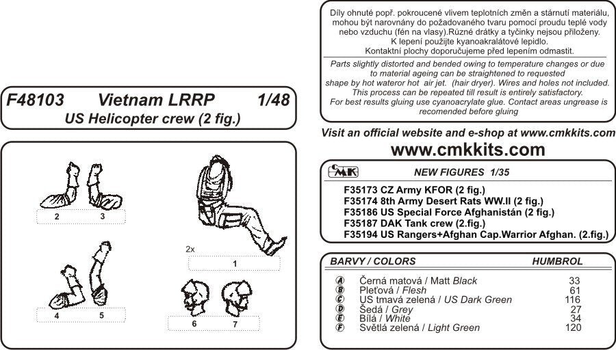 CMK F48103 Vietnam LRRP US Helicopter crew (2 figures) 1/48 – immagine 3
